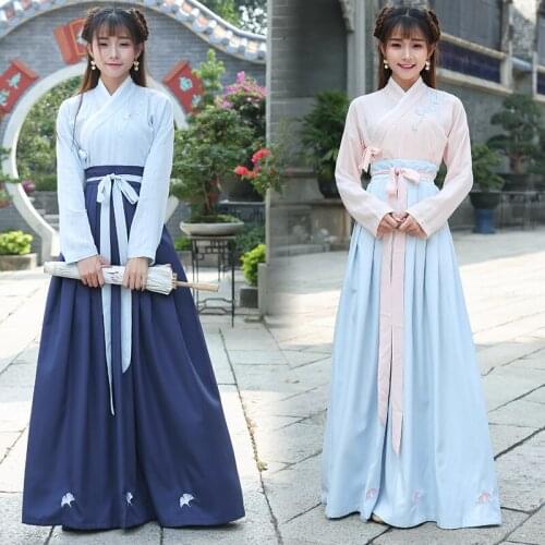 Chinese Traditional Hanfu Cosplay Costume Ancient Han Dynasty Stduent Stage Show Dress Chinese Folk Dance Outfit Tang Dynasty