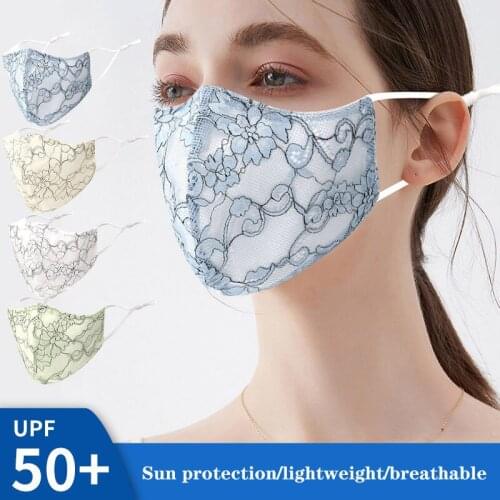 1pc Flower Printing Face Mask Outdoor Washable Reuse Face Mask Adults Protection Lace Mouth Mask Halloween Cosplay Masque U3