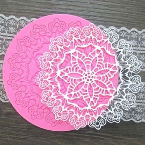 1Pcs Round Crown Shape Cake Silicone Mat Sugar Fondant Cake Decorating Tools Kitchen Baking Silicone Lace Molds