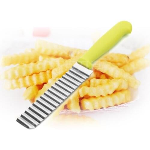 1PC Wave Potato Cutter Stainless Steel Carrot Cucumber Wavy Slicer Kitchen Vegetable Cutting Knife KX 142