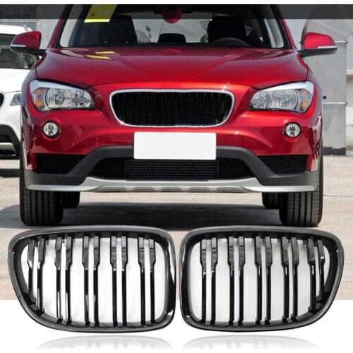 2Pcs Car Front Bumper Kidney Grill Double Line Black Grill Modified Part 51112993306 51112993307 51112993308 for bmws E84 10-14