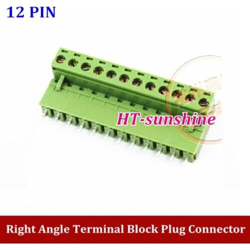200PCS/LOT Free Shipping 5.08mm Pitch Right Angle 12 pin 12 way Screw Terminal Block Plug Connector