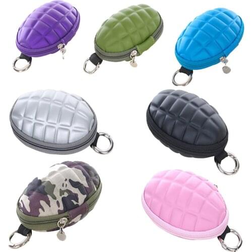 2019 Multifunctional Grenade Shaped Car Keys Wallets PU Leather Hand Zipper Coin Purse Pouch Bag Keychain Holder Case Popular