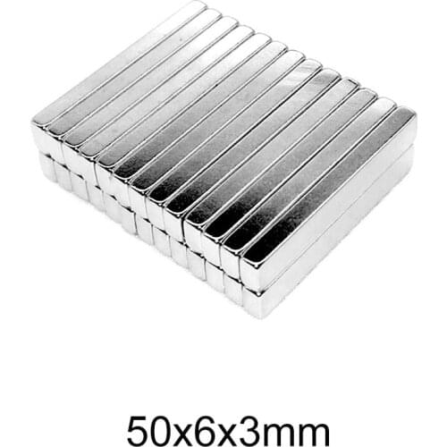 5/10/20/50PCS 50x6x3 Block Neodymium Magnet Strong 50mm x 6mm Rectangular Permanent Magnet sheet 50x6x3mm Search Magnet 50*6*3