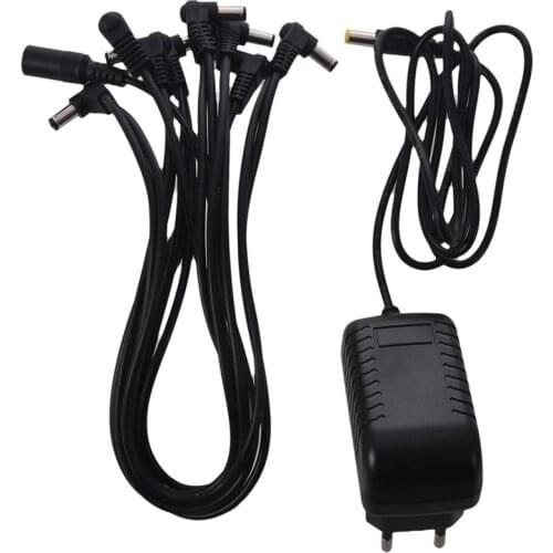 Power Supply for Effect Pedal with 8-Way Cable 9V 1A AC / DC Power Adapter for Pedals with Electric Guitar Effect