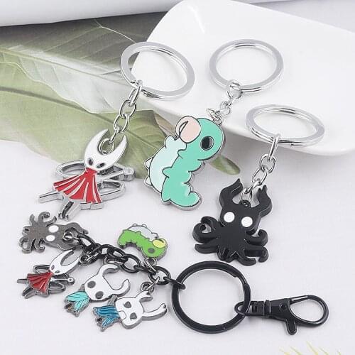 Game Hollow Knight Cartoon Keychains Cute The Pale king Figure Key Chain Women Men Metal Keyring Jewelry Gift