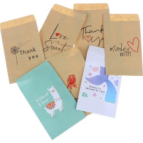 10pcs Mini Llama Love Paper Gift Bags Wedding Invitation Card Bags Handmade Kraft Envelopes Party Favor Candy Paper Bag