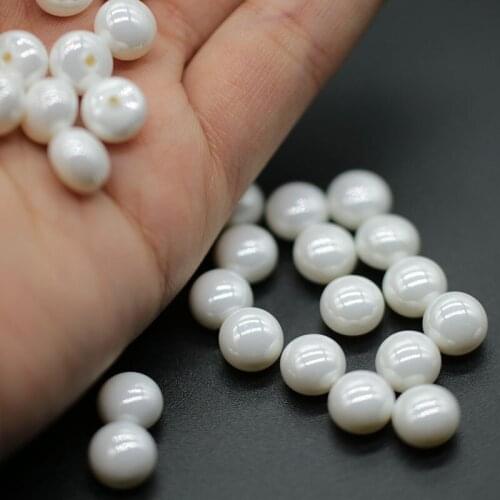 50 PCS 8mm ABS Imitation Shell Beads DIY Resin Beads Earrings Accessories For Jewelry Making