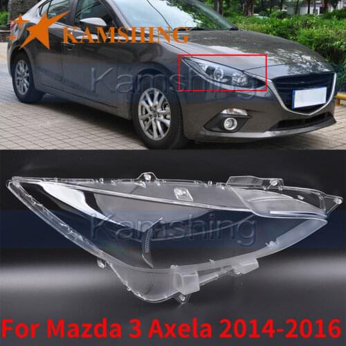 CAPQX 1PCS For Mazda 3 Mazda3 Axela 2014 2015 2016 Front Headlamp Glass Lampshade Headlight Lens Bright Lamp cover Shade Shell