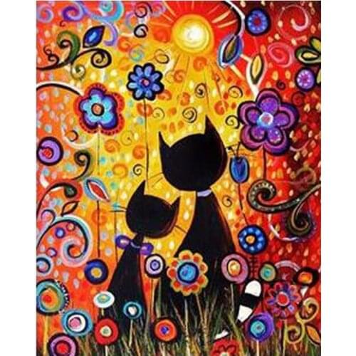 GATYZTORY Painting By Numbers Cat Animals DIY number painting Frame 60x75cm Coloring By Numbers Wall Pictures For Living Room