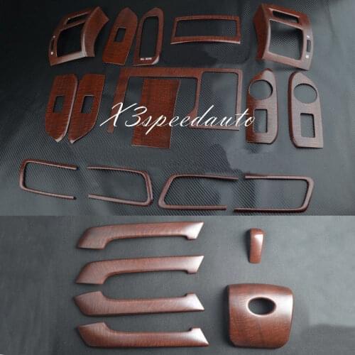 Interior Wood Grain Dash Trim Kit 15/21 PCS For TOYOTA Prado Land Cruiser FJ150 2010-2016 RHD