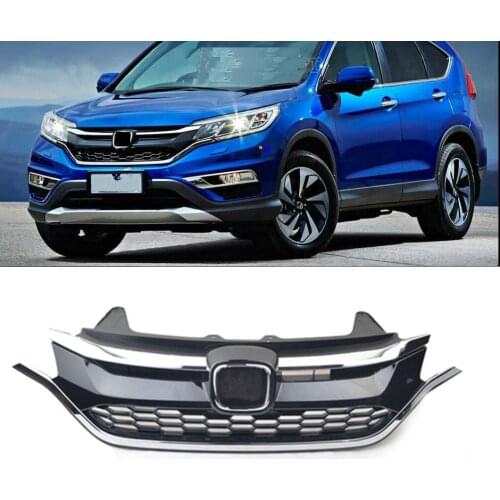 Fit For Honda CRV CR-V 2015 2016 2pcs/SET ABS Chrome Front Bumper Upper & Lower Grille Grill Set