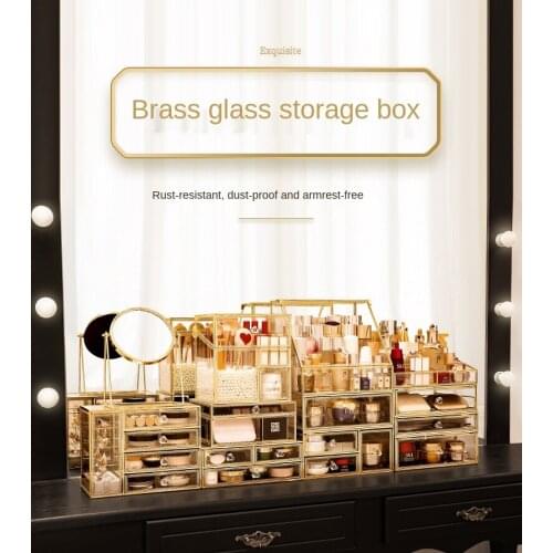 Cosmetics storage box household dustproof lipstick net red desktop skin care brush dressing table finishing large capacity shelf