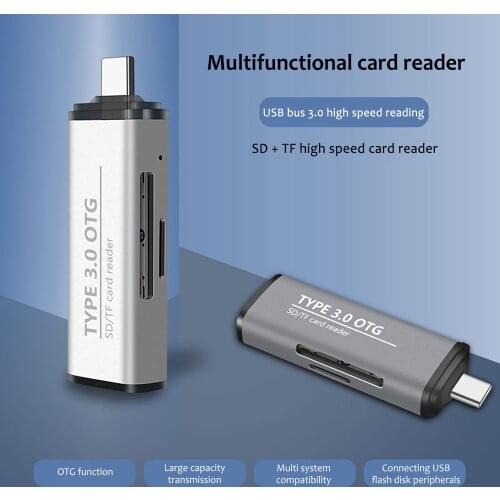 Multi-function USB C SD/Micro SD/TF Card Reader, Type-C to Female USB 3.0 OTG Adapter For More Smartphones Tablets Ultrabooks