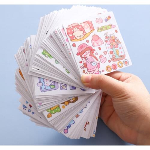 Hand account sticker decorative small pattern set cute character hand account sticker cartoon hand account tape