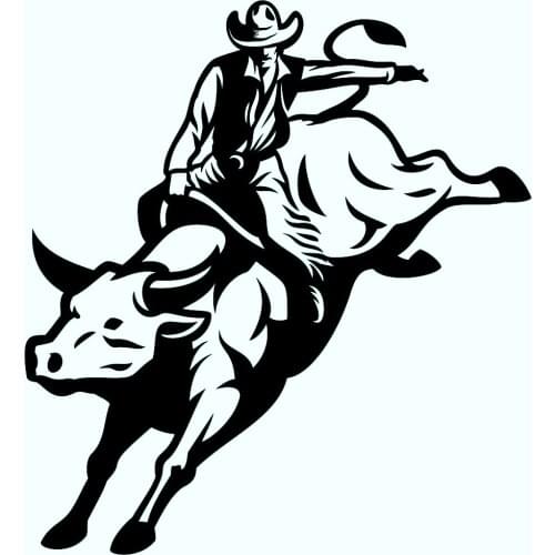 Personality Coolest Cowboy and Bull Car Stickers Motorcycle Waterproof Car Accessories Vinyl KK Decals PVC 18cm X 16.2cm