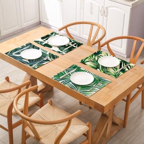 Nordic Style Printed Place Mat Bowl Chopsticks Cutlery Mat Dining Table Non Slip Pad Thermal Insulation Pad