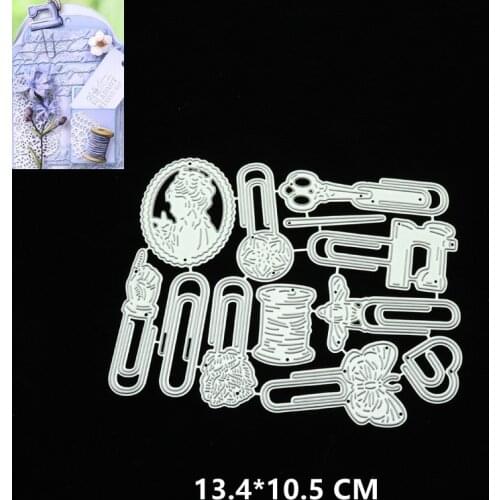 2021 New Paper Clip Cutting Dies DIY Scrapbooking Embossing Paper Photo Frame Stamps Crafts Template Mould Stencils