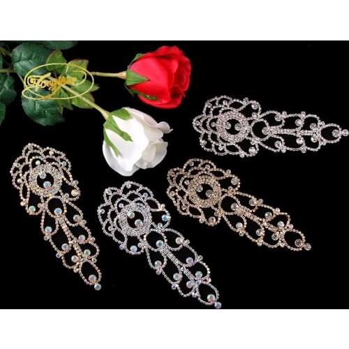 New Fashionl Clear Rhinestone Crysta Applique Trim For Wedding Dress Gowns Headwear Shoes Motif Rhinestone Accessories