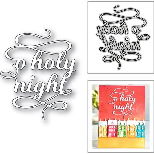 New Fancy Holy Night Words Phrase 2020 Metal Cutting Dies for DIY Scrapbooking and Card Making Decor Embossing Craft No Stamps