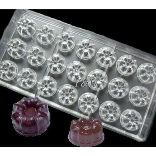 New Design Flower Moon Cake Shape Hard Plastic Inject Polycarbonate PC Cake Chocolate Mould MOLD