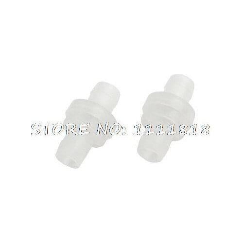 2 Pcs 8mm Dia Non-Return Clear White Plastic Water Dispenser Control Valve