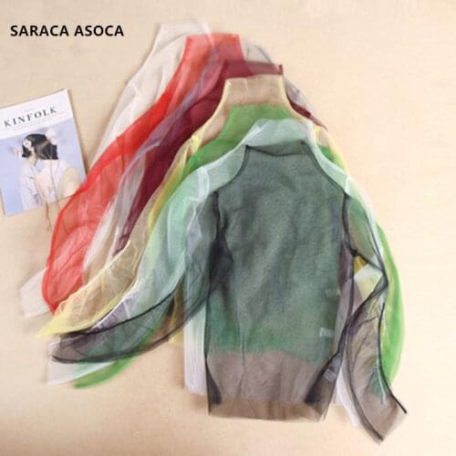 Wholesale Retail Fashion Perspective Mesh Long Fake Collar All Match High Collar Candy Colors Detachable Collar Shirt