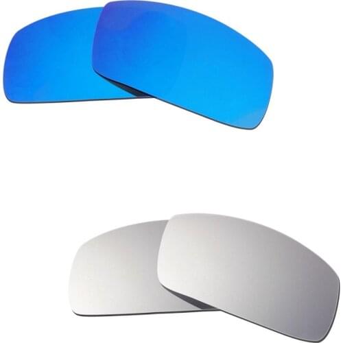 HKUCO For Canteen (2006) Sunglasses Polarized Replacement Lenses 2 Pairs Blue & Silver