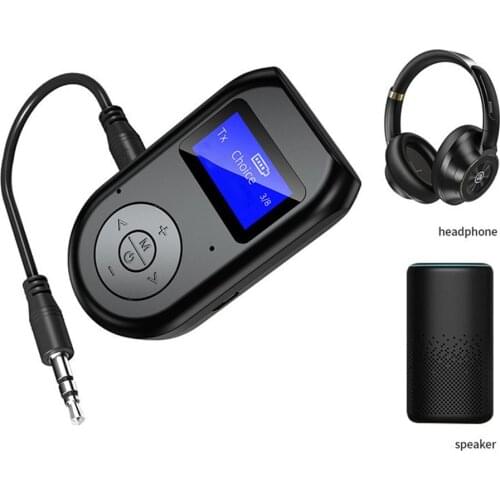 LCD Display Receiver Transmitter 2-in-1 Bluetooth-compatible Adapter TX/RX Wireless Music Adapter For Mp3/mp4/headphone