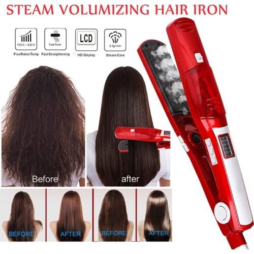 Professional Steam Hair Straightener Ceramic Vapor Hair Flat Iron Seam Hair Straightening Iron Curler Steamer Hair Styling Tool