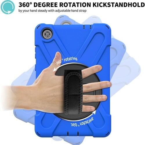 Shockproof Case for Lenovo Tab M8 HD TB-8505X 8505F 8505N Rotary Stand Cover Holder with Hand Shoulder Strap