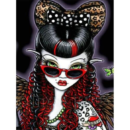 Big Eye Fairy DIY Diamond Painting Cross Stitch Kit Diamant Embroidery Mosaic Elf Pictures Of Rhinestones Cartoon Girl Home Gift