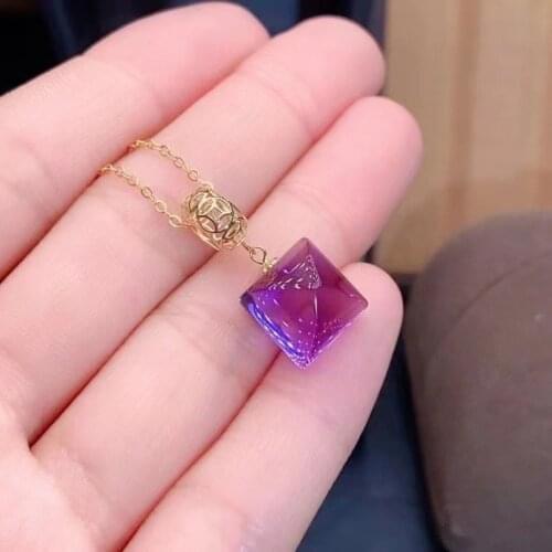Wedding Jewelry 100% Natural and Real Amethyst necklace Solid S925 Sterling Silver For Women