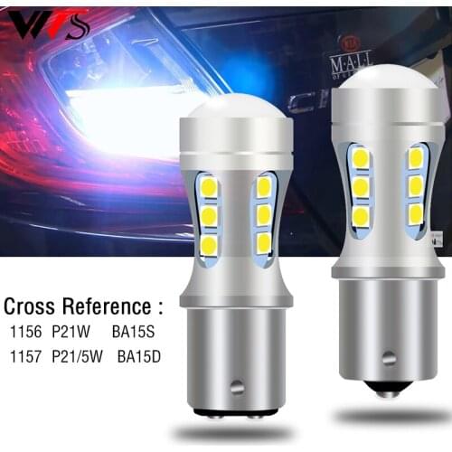2PCS Canbus P21W led BAY15D BA15S Reverse Lights White 1300Lm Car LED Bulbs P21/5W Turn Signal 1156 3030 1157 Ba15D Brake Lamps