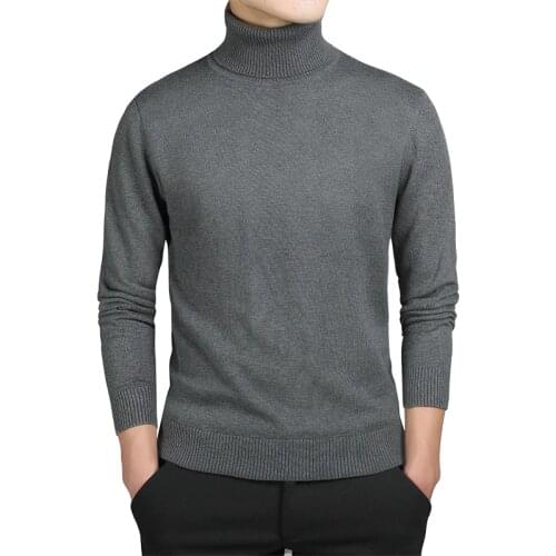 Mens Sweaters Cotton Winter Warm Sweater Men Black Turtleneck Pullover Slim Fit Jumper Pull Knitted Men Clothing Casual