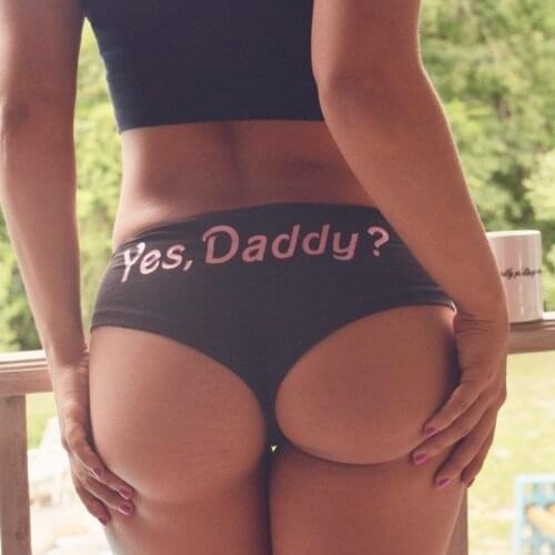 Ladies Funny Briefs Lingerie G-string Underwear Panties T string Thongs Knickers Yes Daddy Letter Printed Underwear