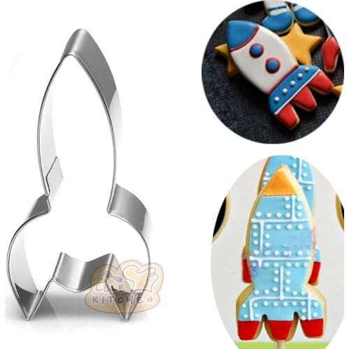 1pcs Aerospace Rocket Cookware patisserie galletas Bisuit Cookie Cutter Fondant Cake Decorating Tools Pastry Shop Baking Mold