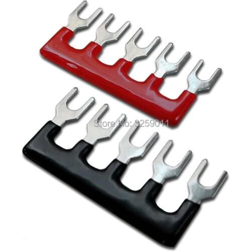 1PCS TB1505 TBD-15A Suyep 5 Positions 15A Wire Connector Pre Insulated Fork Type Barrier Spades Terminal Strip Jumper Block red