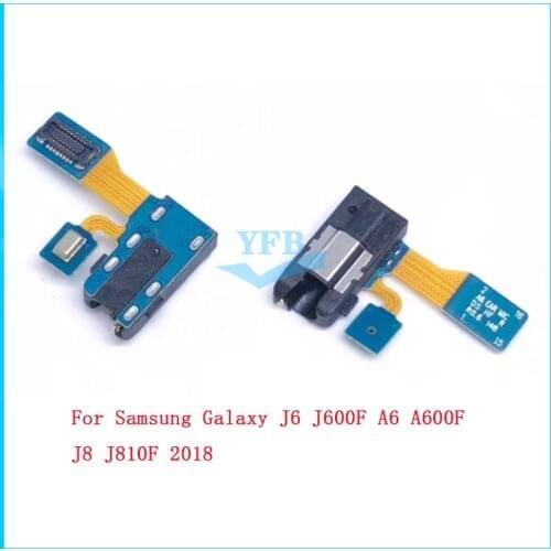 10pcs For Samsung Galaxy J6 J600F A6 A600F J8 J810F 2018 Headphone Jack Earphone Audio Socket Flex Cable With Microphone