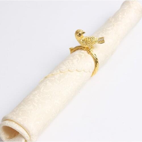 10pcs Plated metal golden bird model room napkin buckle hotel napkin ring napkin ring