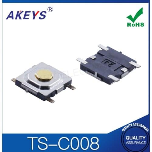 100PCS TS-C008 4*4 Ultra Thin Square Waterproof Tact Switch SMD/SMT Small Push Button Switch