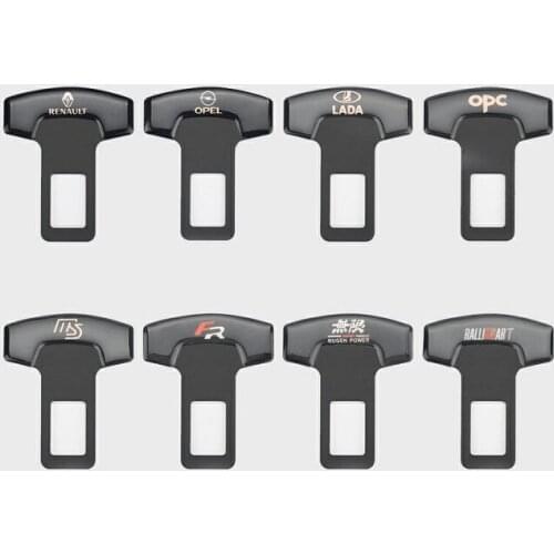 2PCS Safety Belt Buckles Real Carbon Fiber Trucks Car Seat Safty Belt Alarm Canceler Stopper Car Accessories