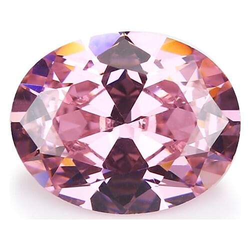 50PCS 2x3~13x18mm Oval Shape Brilliant Cut AAAAA Pink Color Loose Cubic Zirconia Gems CZ Stone For Jewelry Diy