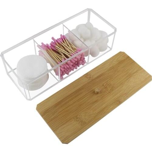 Acrylic Makeup Organizer Spice Pots Cosmetic Cotton Pad Lipstick Holder Jewelry Storage Box Multi-function Candy Jars with Lid