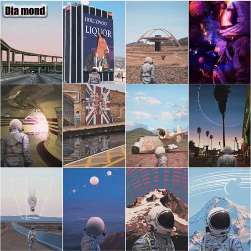 DIY Diamond Painting Outer Space scenery Full Square/Round Diamond Embroidery Astronaut Mosaic Cross stitch Home Decoration