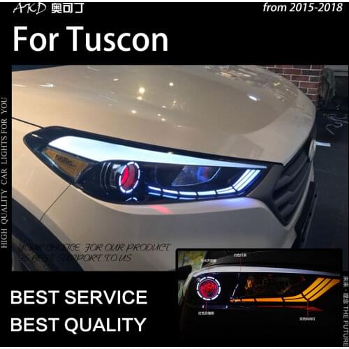 AKD Car Styling Head Lamp for Hyundai Tucson Headlights 2015-2018 New Tucson LED Headlight DRL Hid Bi Xenon Auto Accessories