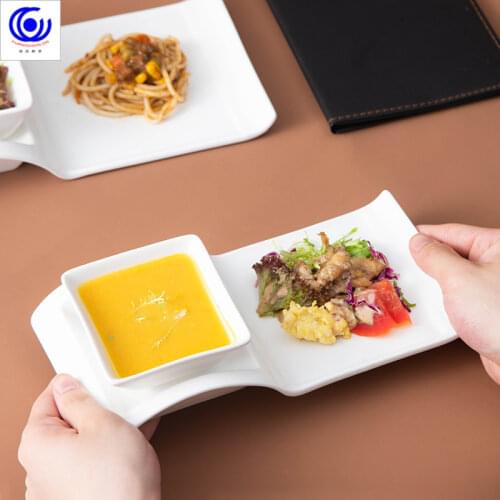 White Creative Ceramic Sleigh Plate Dessert Bowl Private Dish Dessert Bowl Sushi Plate Dessert Plate Set