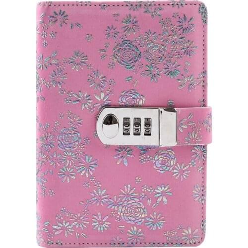 Kawaii Cute A5 Notebook with Lock Writing Pads Lockable Spiral Notepad Loose Leaf Binder Password Diary Student School Supplies