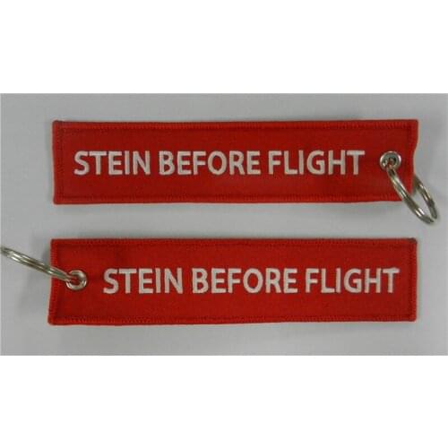 Stein Before Flight Fabric Keychain Made By Twill + Ring With Merrow Border Accept Custom 139x31mm 100pcs lot