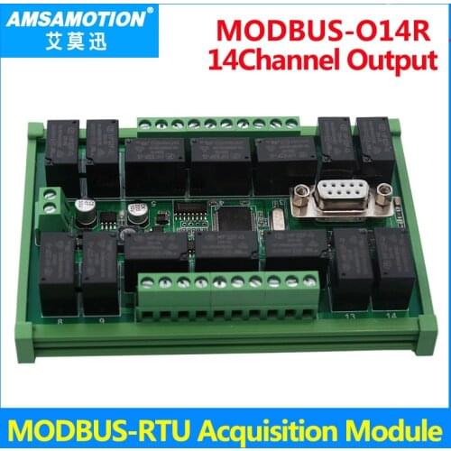MODBUS-RTU 14 WAY Digital Relay Output Acquisition Module RS485 Industrial Control Board 14DO RLY MODBUS Communication Module